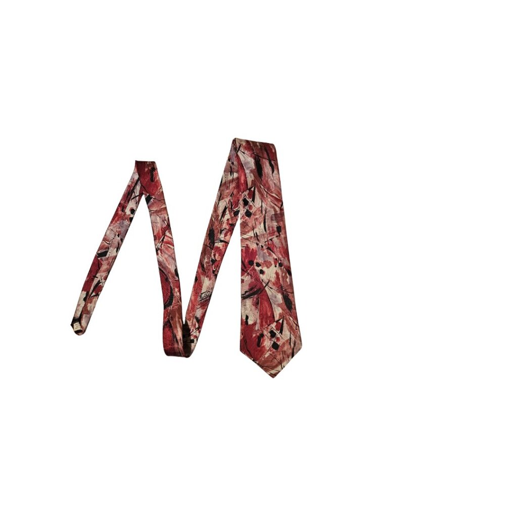 Vintage Flying Scotsman Pink and Red Abstract Tie